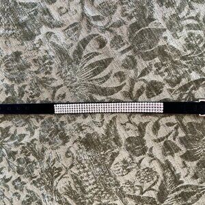 Susan Lanci 4-Row Rhinestone Giltmore Dog Collar Size Small
